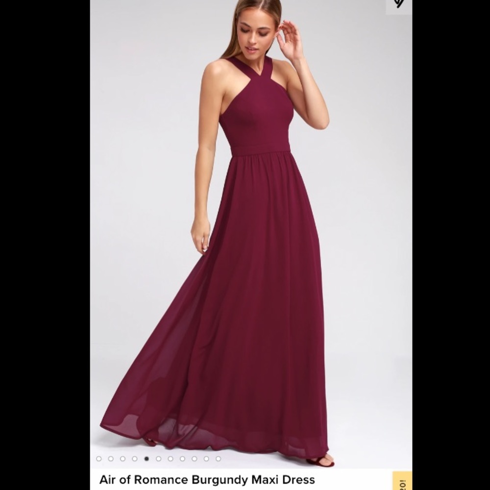 Lulus Air of Romance Burgundy Maxi dress